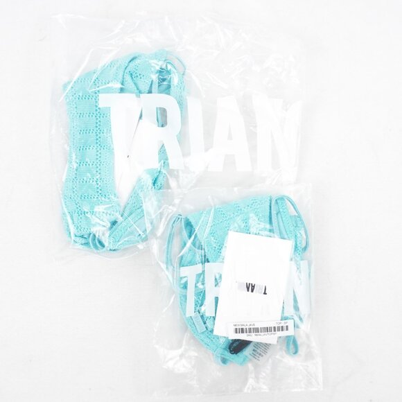 Triangl Mala Jave Blue Crochet Balconette Bikini Top (Small+) & Bottoms (XS) NWT - Picture 9 of 9